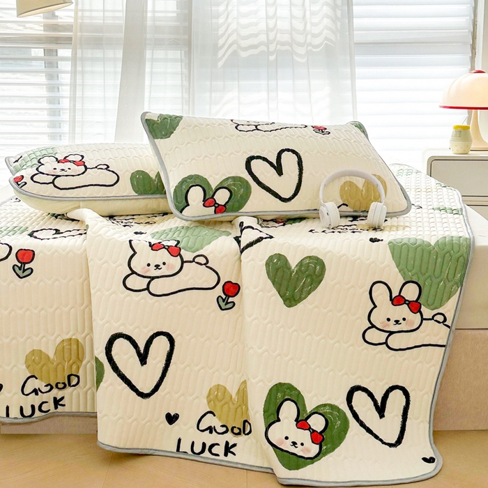 91家纺网 家纺一手货源 找家纺 贝扬思家纺 2024新款BYS凉感丝乳胶凉席 奇缘小兔