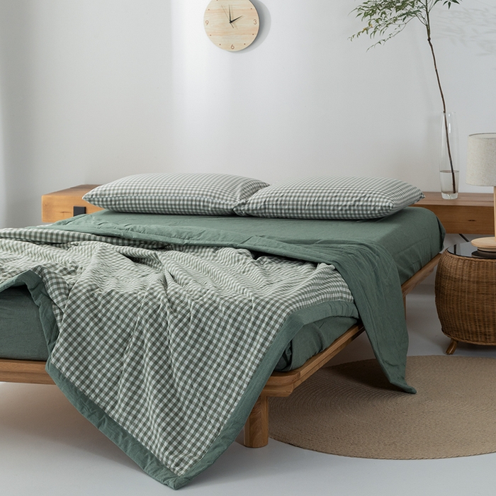 91家纺网 家纺一手货源 找家纺 （总）棉邦 2024新款全棉水洗棉色织夏被四件套