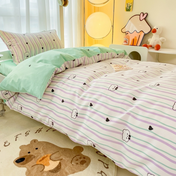 91家纺网 家纺一手货源 找家纺 棉造2023新款13372纯棉学生宿舍上下床套件全棉三件套六件套畅想未来