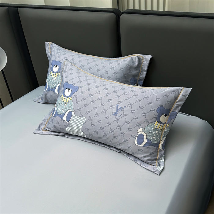 91家纺网 家纺一手货源 找家纺 满羽家纺 2024热款冰丝绸冰豆豆被夏被四件套凉感空调被 呆呆熊 灰