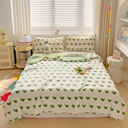 91家纺网 家纺一手货源 找家纺 （总）海岛哥哥 2024新款水洗双层纱超柔单夏被嵌绳款