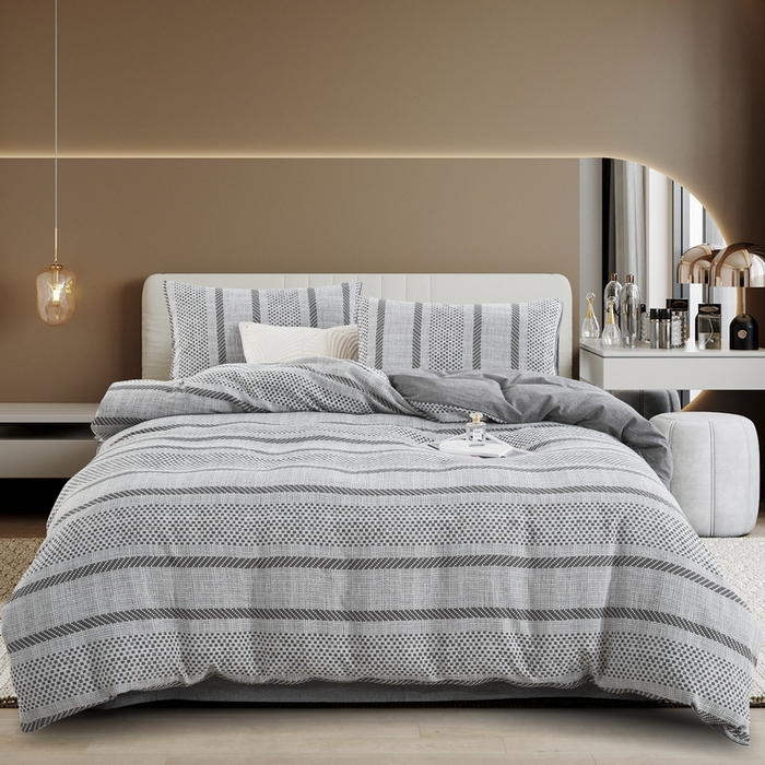 91家纺网 家纺一手货源 找家纺 棉邦 2024新品亲肤双层纱四件套 简兮