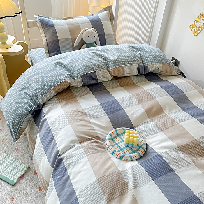 91家纺网 家纺一手货源 找家纺 棉造2023新款13372纯棉学生宿舍上下床套件全棉三件套六件套未来可期