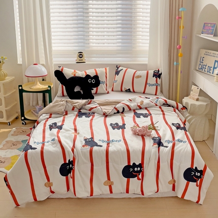 91家纺网 家纺一手货源 找家纺 （总）海岛哥哥 2024新款水洗双层纱超柔单夏被嵌绳款