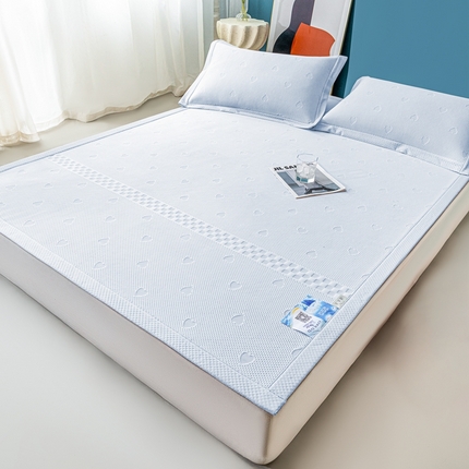 91家纺网 家纺一手货源 找家纺 （总）凉百百 2024新款冰豆豆爱心款凉席冰丝凉席可折叠设计量大价优