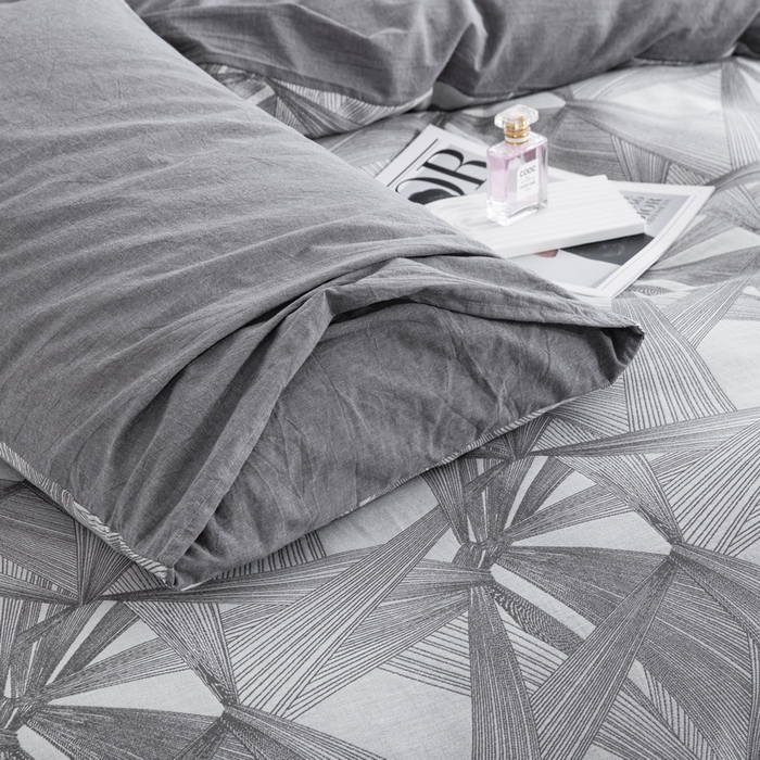 91家纺网 家纺一手货源 找家纺 棉邦 2024新品亲肤双层纱四件套 时光倒影