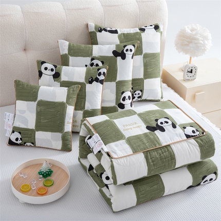 （总）照世家纺 2025新款全棉印花抗菌棉抱枕被