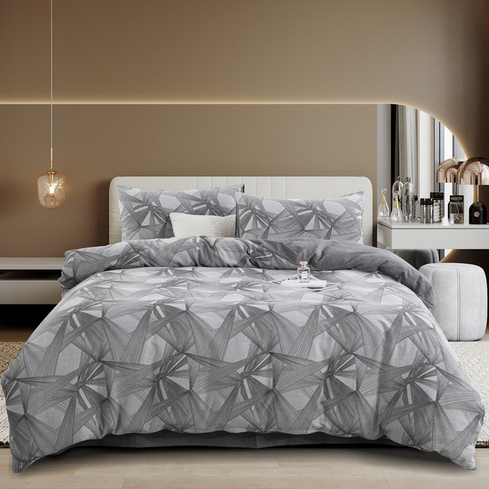 91家纺网 家纺一手货源 找家纺 棉邦 2024新品亲肤双层纱四件套 时光倒影