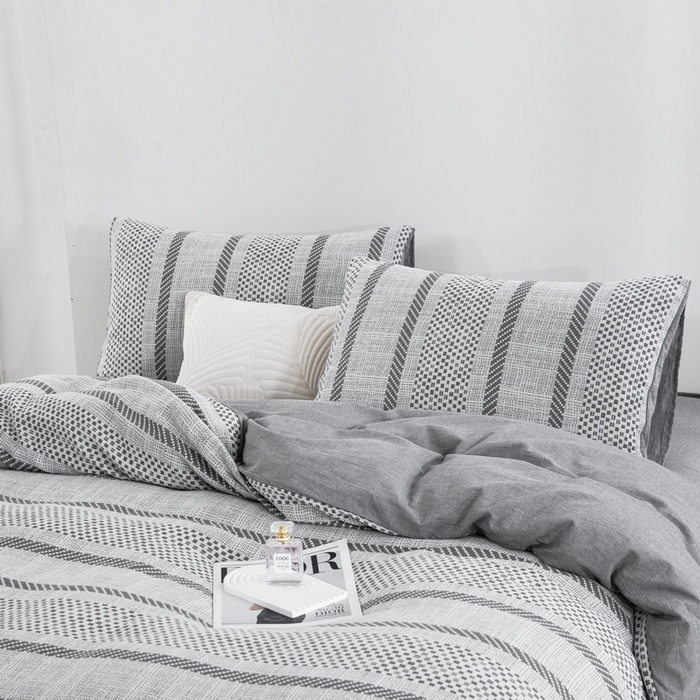 91家纺网 家纺一手货源 找家纺 棉邦 2024新品亲肤双层纱四件套 简兮