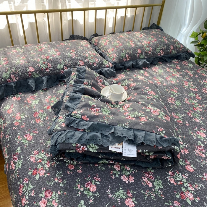 91家纺网 家纺一手货源 找家纺 暖居 2024新款直播全棉夹棉床盖夏被三件套夏凉被 中国美