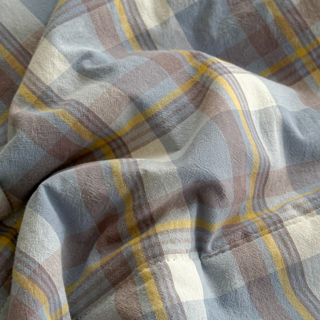 91家纺网 家纺一手货源 找家纺 棉邦 2024新款全棉水洗棉色织夏被四件套 简兮蓝