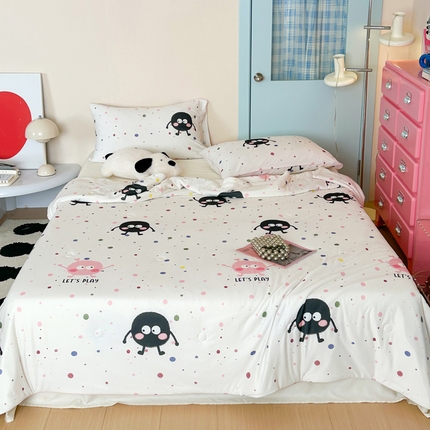 91家纺网 家纺一手货源 找家纺 （总）一加一 2025新款A类牛奶丝针织棉大豆夏被