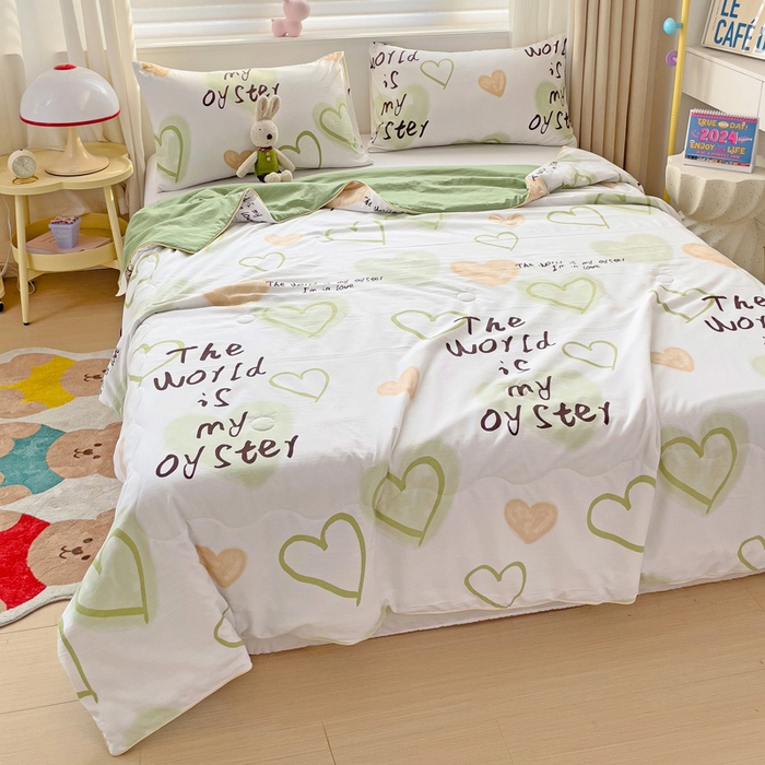 91家纺网 家纺一手货源 找家纺 海岛哥哥 2024新款水洗双层纱超柔单夏被嵌绳款 遇见浪漫