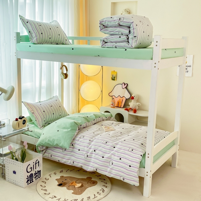 91家纺网 家纺一手货源 找家纺 棉造2023新款13372纯棉学生宿舍上下床套件全棉三件套六件套畅想未来