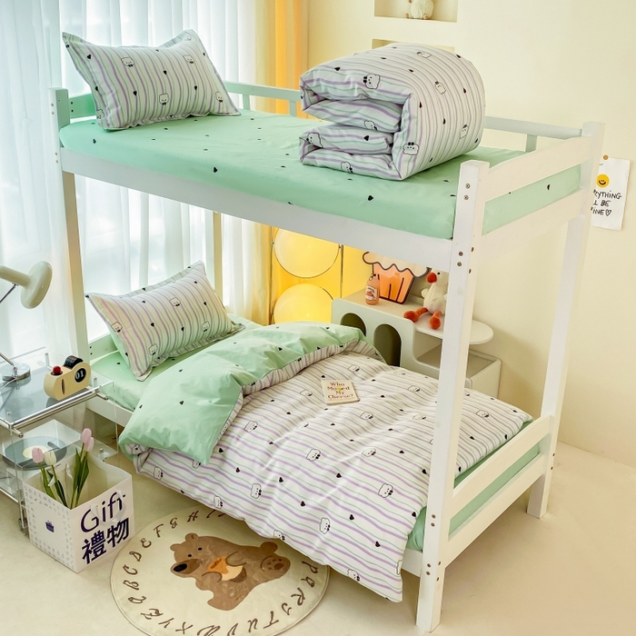 91家纺网 家纺一手货源 找家纺 棉造2023新款13372纯棉学生宿舍上下床套件全棉三件套六件套畅想未来