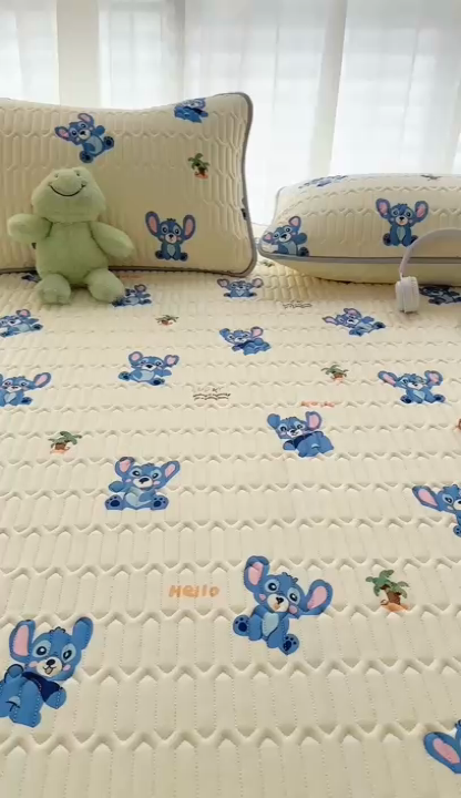 91家纺网 家纺一手货源 找家纺 贝扬思家纺 2024新款BYS凉感丝乳胶凉席 小怪物