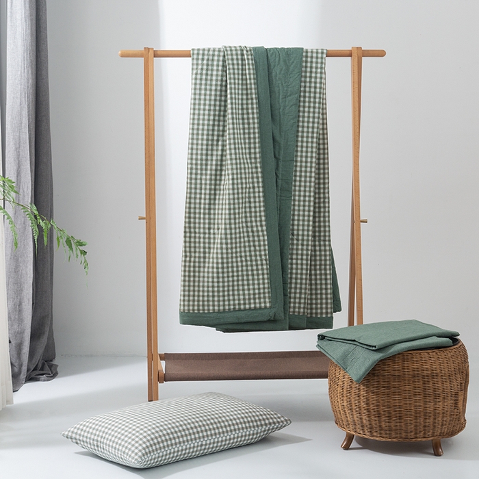 91家纺网 家纺一手货源 找家纺 （总）棉邦 2024新款全棉水洗棉色织夏被四件套