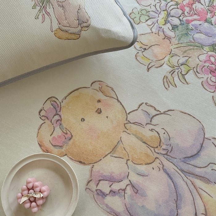 91家纺网 家纺一手货源 找家纺 萝莉家纺 2024新款大版冰丝凉席床席床笠款 送你一个春天-平席款 