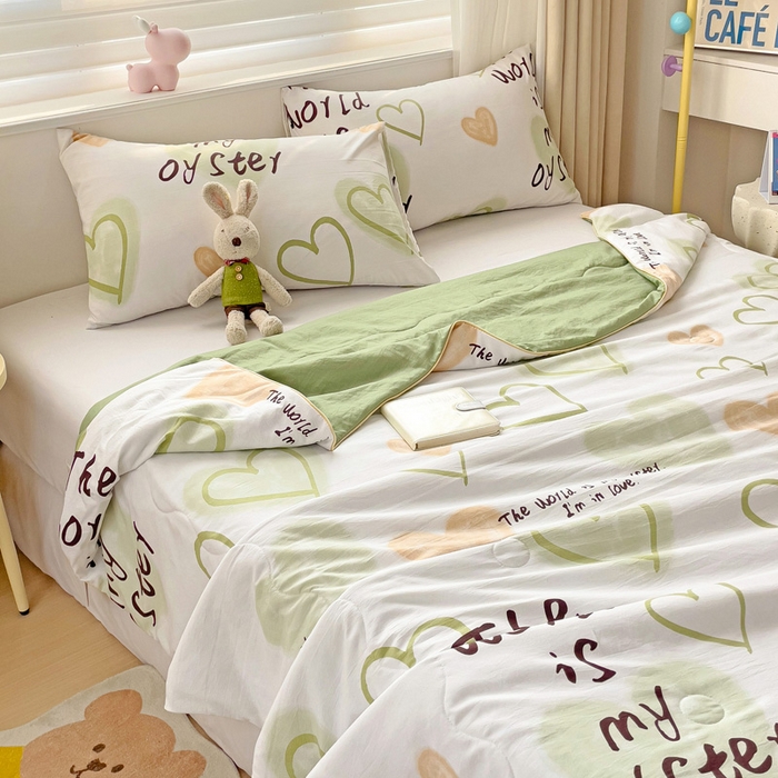 91家纺网 家纺一手货源 找家纺 海岛哥哥 2024新款水洗双层纱超柔单夏被嵌绳款 遇见浪漫