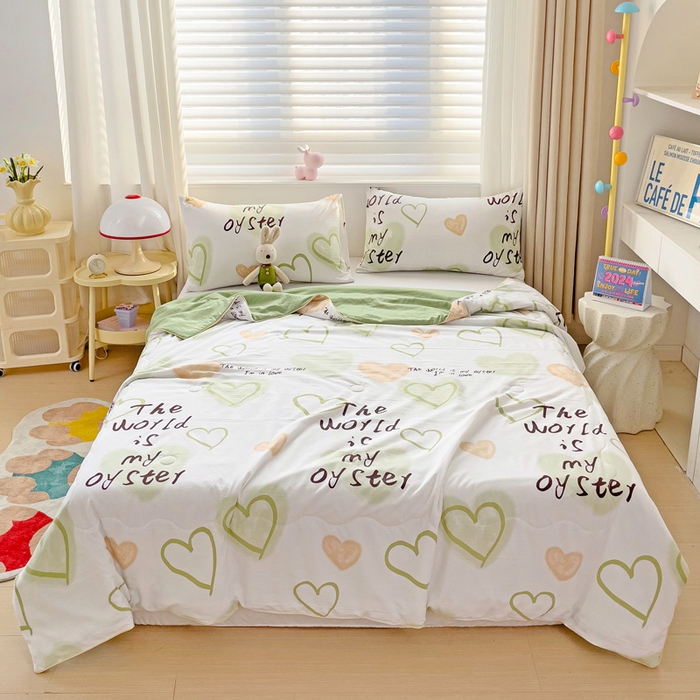 91家纺网 家纺一手货源 找家纺 海岛哥哥 2024新款水洗双层纱超柔单夏被嵌绳款 遇见浪漫