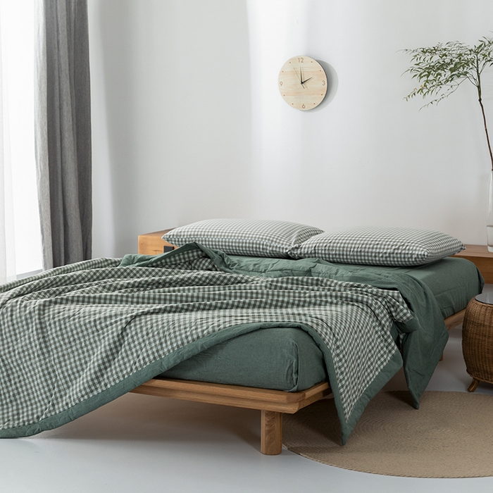 91家纺网 家纺一手货源 找家纺 （总）棉邦 2024新款全棉水洗棉色织夏被四件套