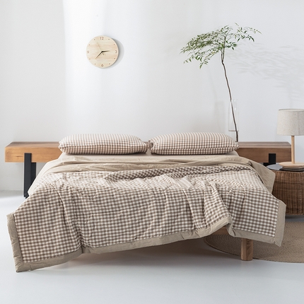 91家纺网 家纺一手货源 找家纺 （总）棉邦 2024新款全棉水洗棉色织夏被四件套