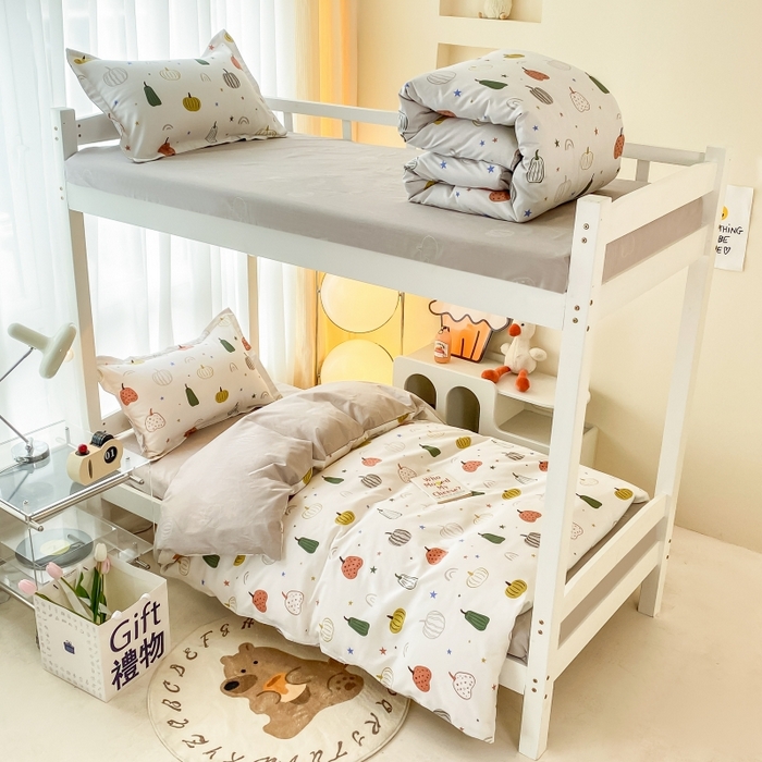 91家纺网 家纺一手货源 找家纺 棉造2023新款13372纯棉学生宿舍上下床套件全棉三件套六件套星星之恋