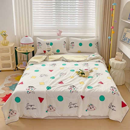 91家纺网 家纺一手货源 找家纺 （总）海岛哥哥 2024新款水洗双层纱超柔单夏被嵌绳款