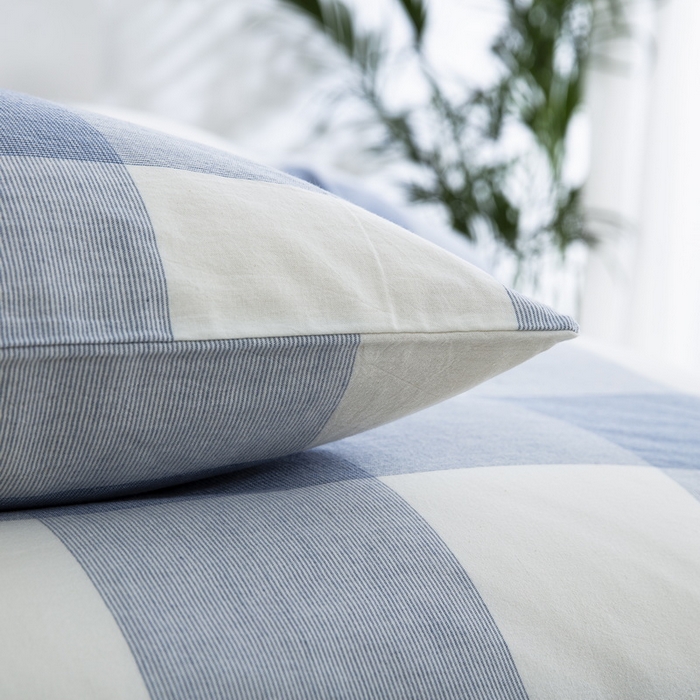 91家纺网 家纺一手货源 找家纺 棉邦 2023新款A类全棉色织水洗棉四件套-第二批 蓝密大格