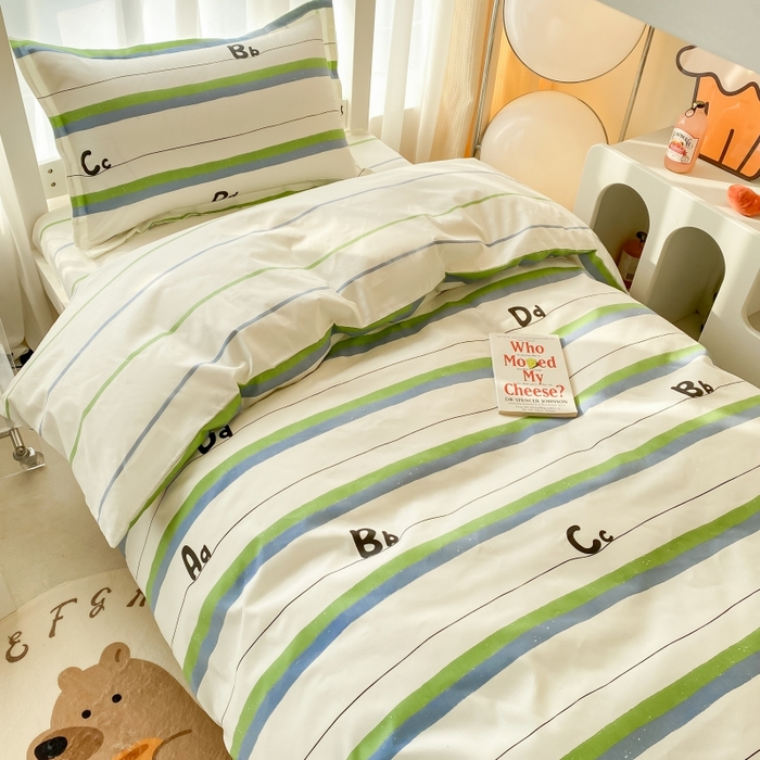 91家纺网 家纺一手货源 找家纺 棉造2023新款13372纯棉学生宿舍上下床套件全棉三件套六件套匆匆那年