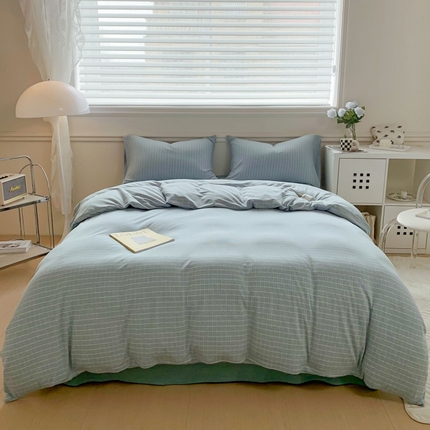 91家纺网 家纺一手货源 找家纺 （总）恋尚羽家纺 2025新款A类母婴级全棉色织针织棉四件套