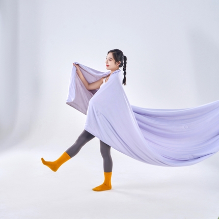 91家纺网 家纺一手货源 找家纺 晚爱家纺 2025新款A类氨纶凉感天丝夏被纯色印花冰淇淋西瓜夏凉被 纯色-紫+灰