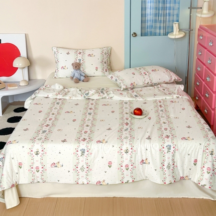 91家纺网 家纺一手货源 找家纺 （总）一加一 2025新款A类牛奶丝针织棉大豆夏被