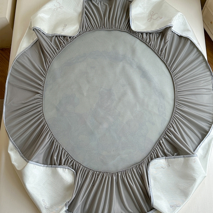 91家纺网 家纺一手货源 找家纺 萝莉家纺 2024新款大版冰丝凉席床席床笠款 我和我的玩具小熊们-床笠款