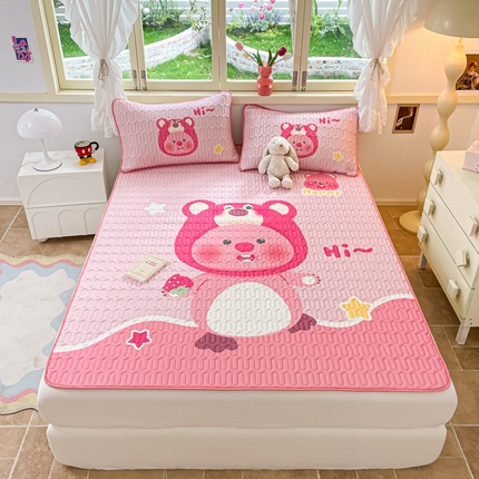 91家纺网 家纺一手货源 找家纺 喜梦缘 2025新款0.5大版卡通乳胶凉席三件套 露比