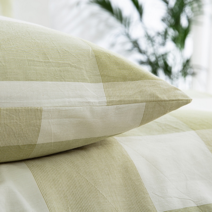 91家纺网 家纺一手货源 找家纺 棉邦 2023新款A类全棉色织水洗棉四件套-第二批 绿密大格