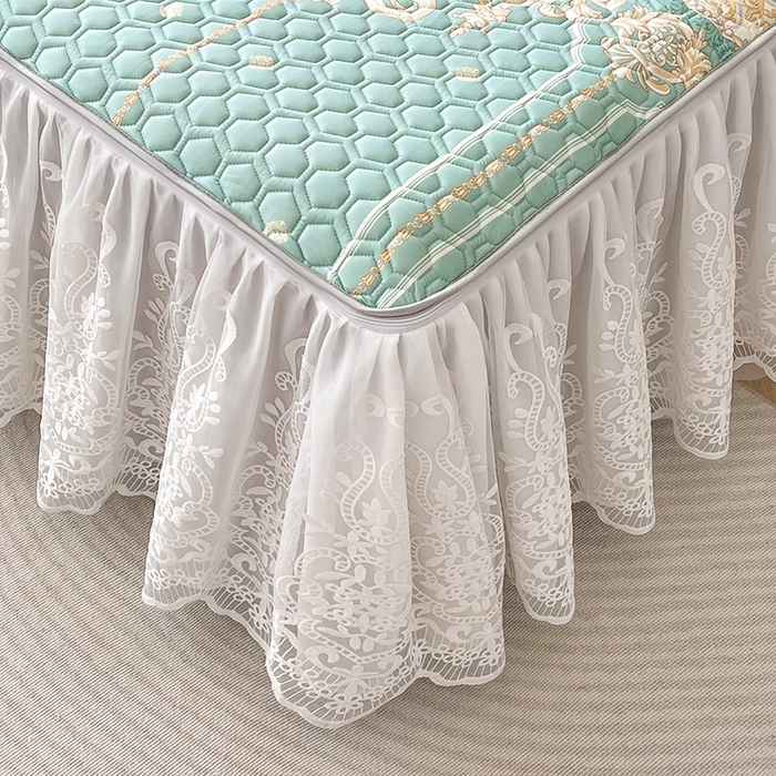 91家纺网 家纺一手货源 找家纺 虹星家纺 2024新款凉感丝印花可拆床裙套件-三件套 悠情假日