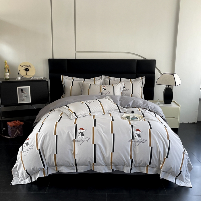 91家纺网 家纺一手货源 找家纺 7V 2024新款轻奢13376纯棉全棉喷气四件套 奔奔象