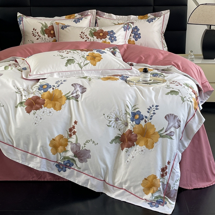 91家纺网 家纺一手货源 找家纺 7V 2024新款轻奢13376纯棉全棉喷气四件套 兰黛-米