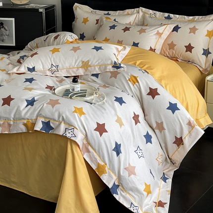 7V 2024新款轻奢13376纯棉全棉喷气四件套 闪亮星空