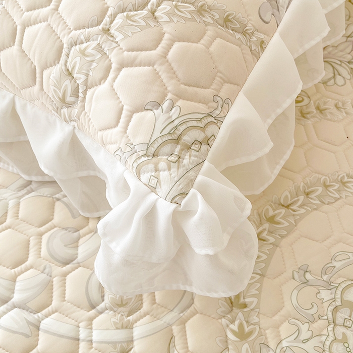 91家纺网 家纺一手货源 找家纺 虹星家纺 2024新款凉感丝印花可拆床裙套件-夏被凉席四件套 欧式雅韵