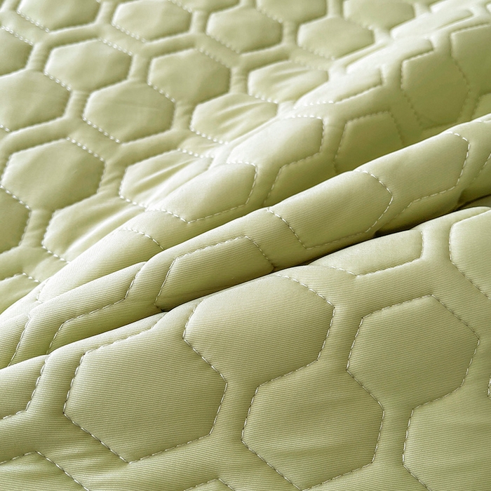 91家纺网 家纺一手货源 找家纺 虹星家纺 2024新款凉感丝印花可拆床裙套件-夏被凉席四件套 初禾绿