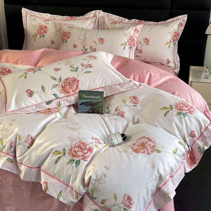 91家纺网 家纺一手货源 找家纺 7V 2024新款轻奢13376纯棉全棉喷气四件套 依梦