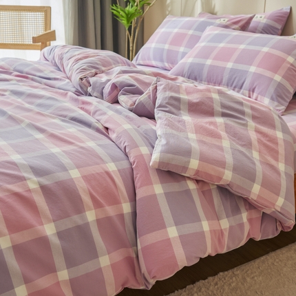 21度C 2024新款全棉水洗棉四件套 凝夜粉