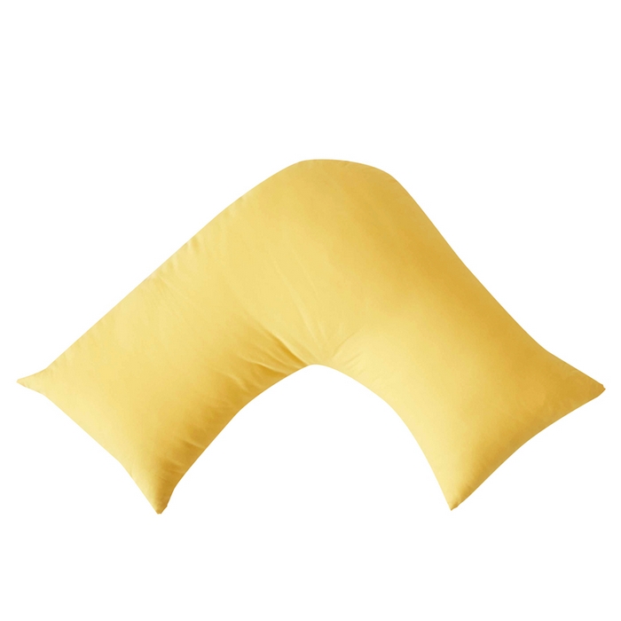 91家纺网 家纺一手货源 找家纺 星芯合家纺 2024新款懒床熟睡陪伴抱枕L型 纯色款 L型多功能软枕 黄