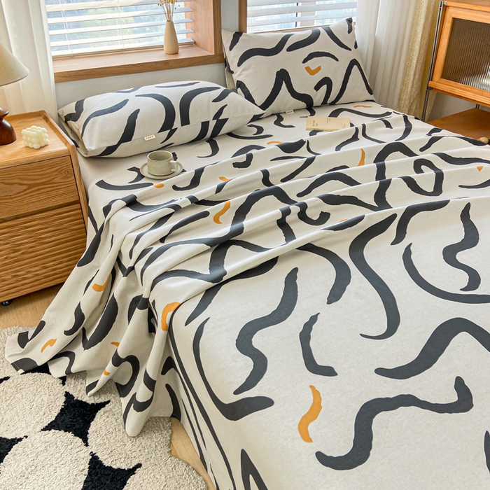 91家纺网 家纺一手货源 找家纺 新印象 2025新款原棉包边工艺款老粗布床单三件套 忆时代