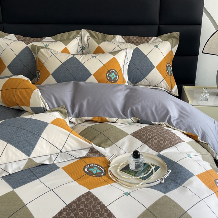 91家纺网 家纺一手货源 找家纺 7V 2024新款轻奢13376纯棉全棉喷气四件套 卡洛