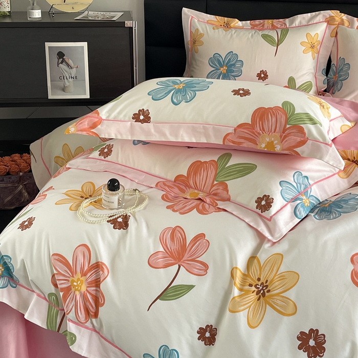 91家纺网 家纺一手货源 找家纺 7V 2024新款轻奢13376纯棉全棉喷气四件套 安妮