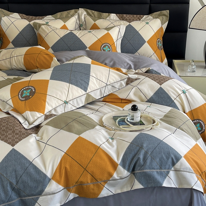 91家纺网 家纺一手货源 找家纺 7V 2024新款轻奢13376纯棉全棉喷气四件套 卡洛