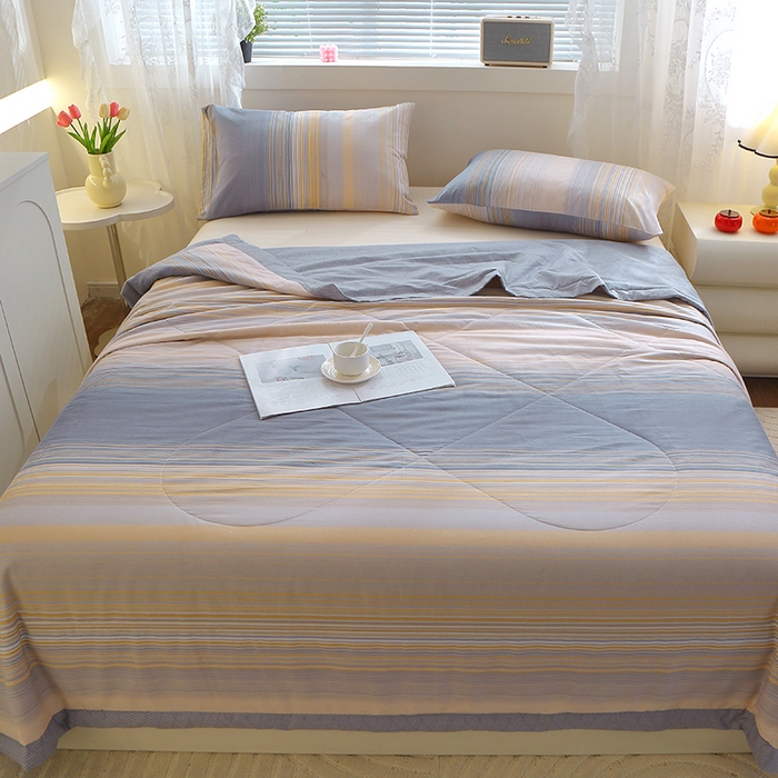 91家纺网 家纺一手货源 找家纺 金柚子2024新款全棉印花夏凉被 网络时代-灰